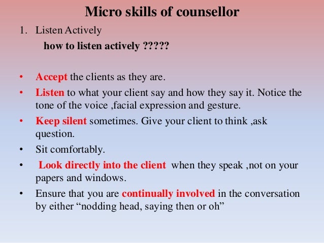 microskills in counselling